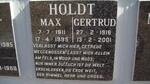 HOLDT Max 1911-1995 & Gertrud 1916-2001