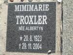 TROXLER Mimimarie nee ALBERTYN 1923-2004