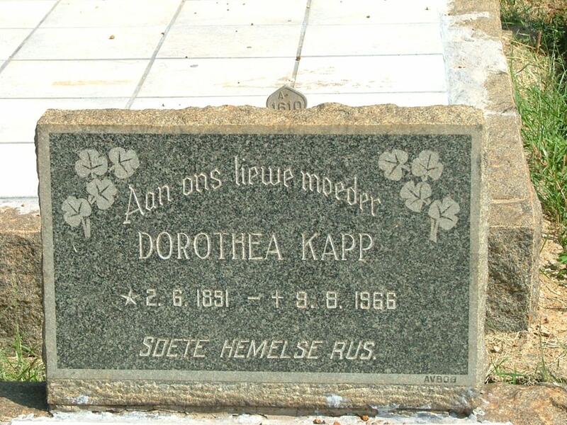 KAPP Dorothea 1891-1966