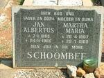 SCHOOMBIE Jan Albertus 1883-1965 & Martha Maria 1907-1969