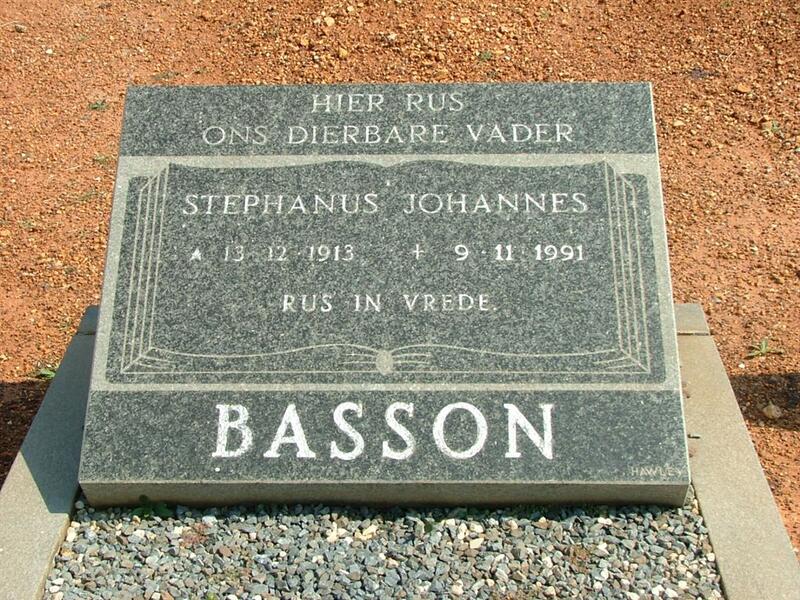 BASSON Stephanus Johannes 1913-1991