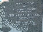 RHEEDER Christiaan Adriaan 1896-1963