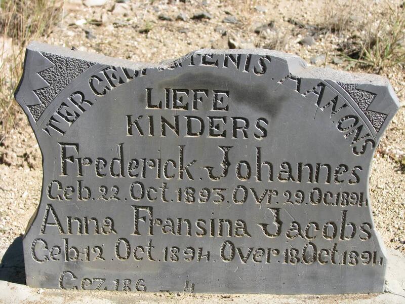 JACOBS Frederick Johannes 1893-1894 :: JACOBS Anna Fransina 1894-1894