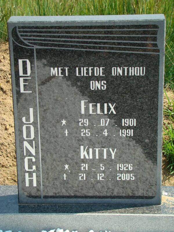 JONGH Felix, de 1901-1991 & Kitty 1926-2005