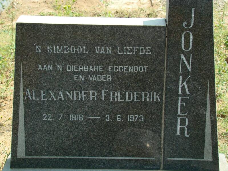 JONKER Alexander Frederik 1916-1973