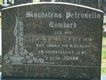 LOMBARD Magdalena Petronella nee UYS 1913-1974