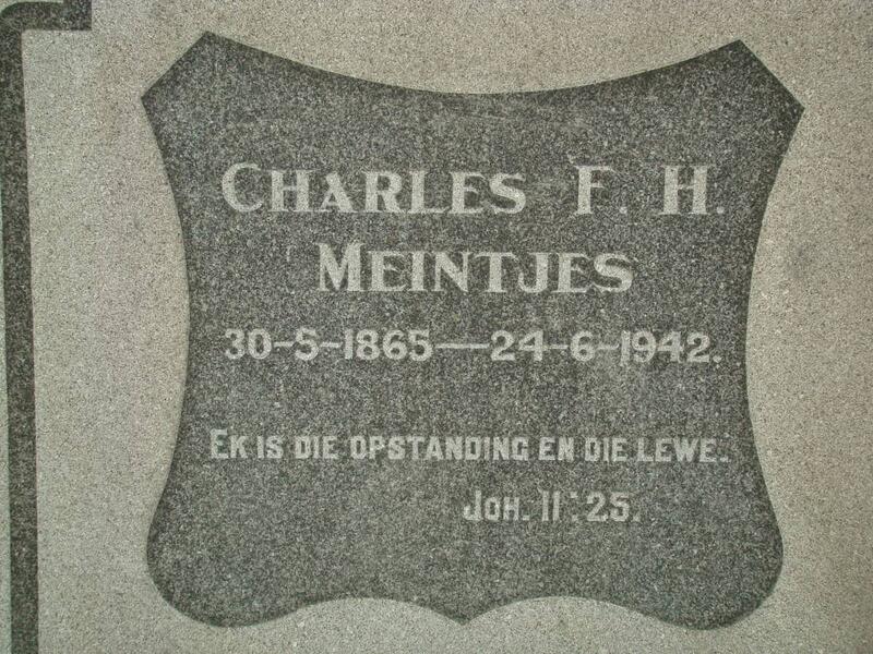 MEINTJES Charles F.H. 1865-1942