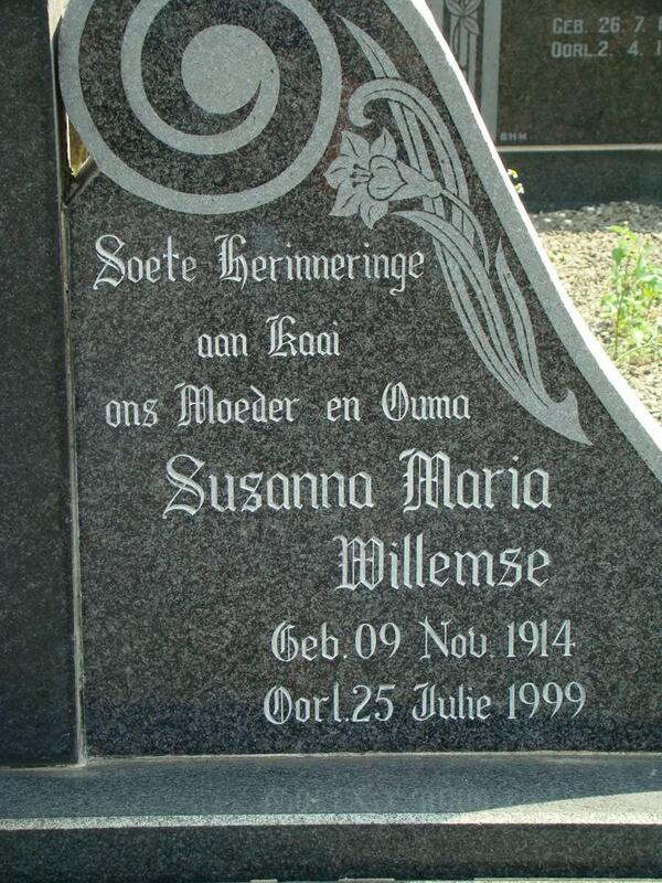WILLEMSE Susanna Maria 1914-1999