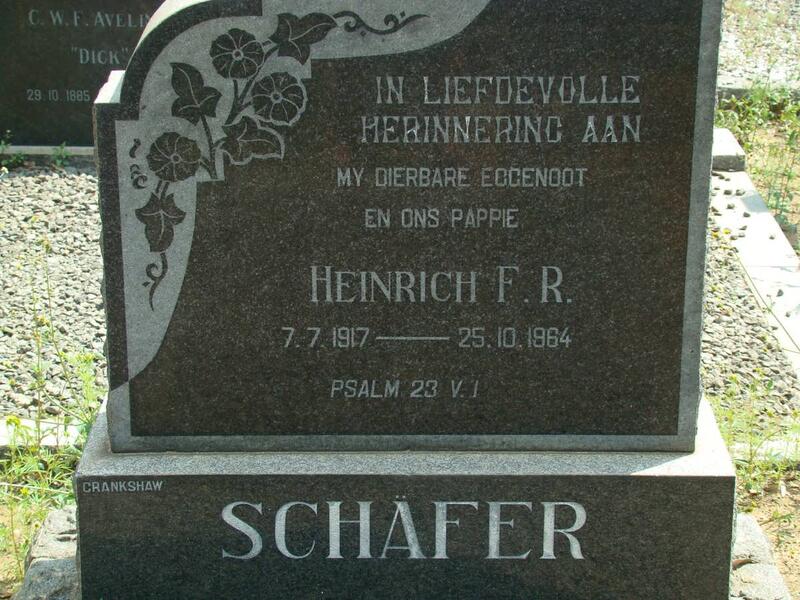 SCHAFER Heinrich F.R. 1917-1964