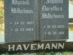 HAVEMANN Wynand Wilhelmus 1897-1964 & Johanna Dorothea Wilhelmina 1905-1991