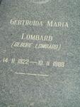 LOMBARD Gertruida Maria nee LOMBARD 1922-1988