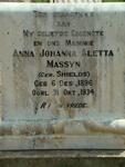 MASSYN Anna Johanna Aletta nee SHIELDS 1896-1934