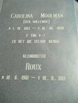 MOOLMAN Carolina nee WILLEMSE 1913-1998 :: ROUX Granddaughter 1961-1961