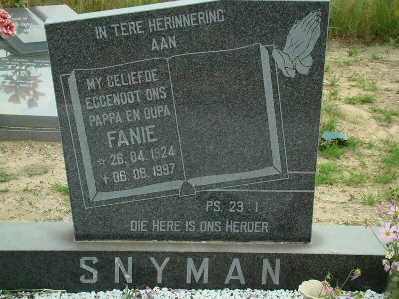 SNYMAN Fanie 1924-1997