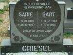 GRIESEL Bart 1922-1998 & Sarie 1928-1997