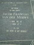 MERWE Jacob Francois, van der 1966-1989