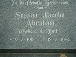 ABRAHAM Sussan Jacoba nee DU TOIT 1912-1986