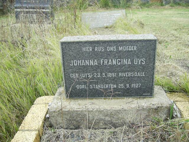 UYS Johanna Francina nee UYS 1851-1927