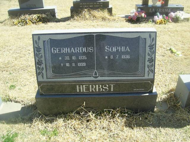 HERBST Gerhardus 1935-1999 & Sophia 1936-