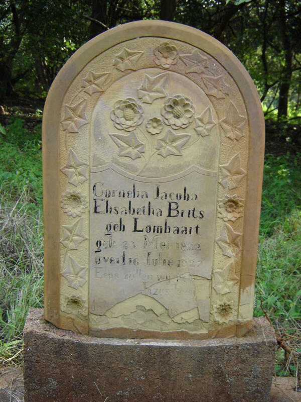 BRITS Cornelia Jacoba Elisabetha nee LOMBAART 1822-1927