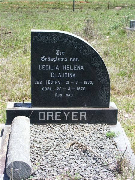 DREYER Cecilia Helena Claudina nee BOTHA 1893-1976
