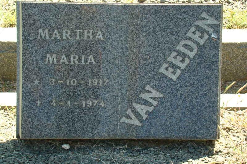 EEDEN Martha Maria, van 1917-1974