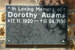ADAMS Dorothy 1920-1996