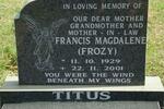 TITUS Francis Magdalene 1929-2001