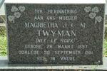 TWYMAN Magrietha J.C.M. nee LE ROUX 1897-1991