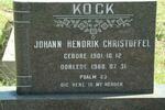 KOCK Johann Hendrik Christoffel 1901-1968