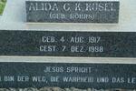 KUSEL Alida C.K. nee ROHRS 1917-1998