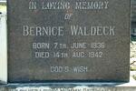 WALDECK Bernice 1936-1942