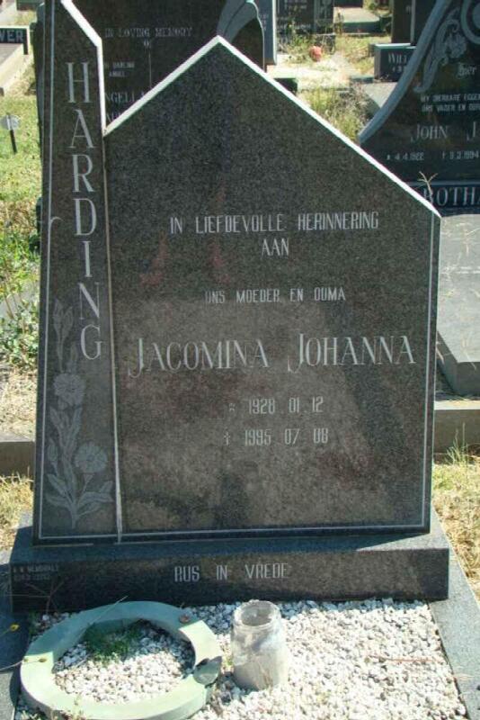 HARDING Jacomina Johanna 1928-1995