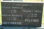 GREENHOUGH Gerald Rowney 1903-1987 & Dorothy Maureen 1923-1990 :: PULFORD Harriet Maud 1898-1987