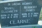 CLARKE Herbert James 1904-1995 & Mabel Elizabeth 1903-1978