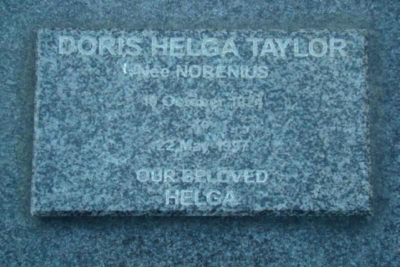 TAYLOR Doris Helga nee NORENIUS 1924-1997