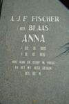 FISCHER A.J.F. nee BLAAS 1925-1996