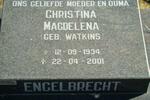 ENGELBRECHT Christina Magdelena nee WATKINS 1934-2001