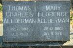 ALLDERMAN Thomas Charles 1882-1969 & Mary Florence 1883-1970