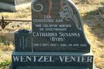 WENTZEL Catharina Susana nee VENTER 1920-2001