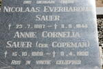 SAUER Nicolaas Everhardus 1887-1944 & Annie Cornelia COPEMAN 1888-1980