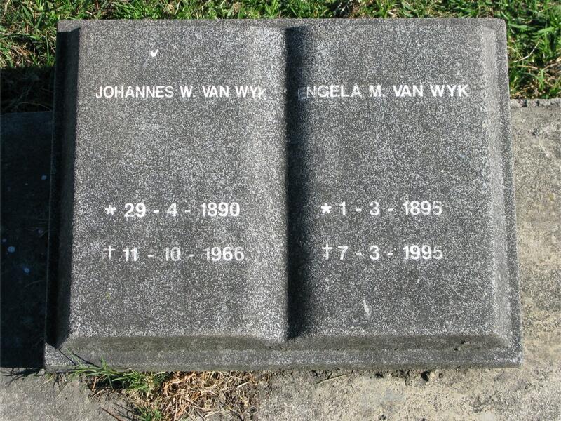 WYK Johannes W., van 1890-1966 & Engela M. 1895-1995