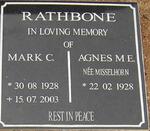 RATHBONE Mark C. 1928-2003 & Agnes M.E. MISSELHORN 1928-