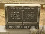 RENSBURG Stephanus A., Janse van 1906-1979 & Hyla A.E.1907-1984