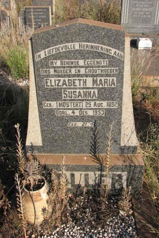 MOLLER Elizabeth Maria Susanna nee MOSTERT 1892-1953