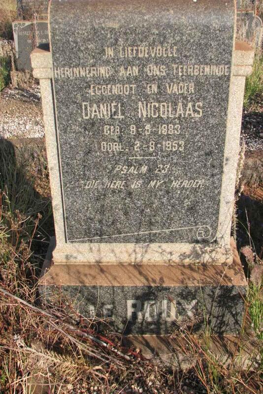 ROUX Daniel Nicolaas, le 1883-1953