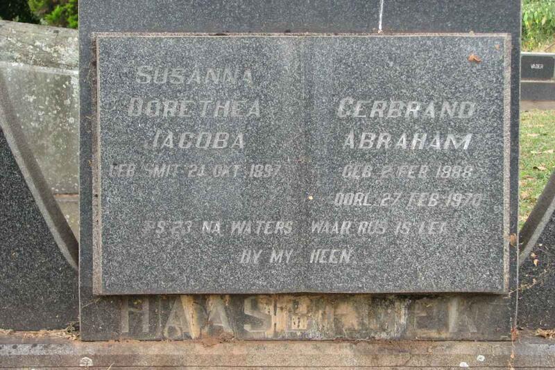 HAASBROEK Gerbrand Abraham 1888-1970 & Susanna Dorethea Jacoba SMIT 1897-