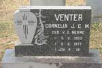 VENTER Cornelia J.C.M. nee V.D. MERWE 1903-1977