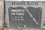 HANEKOM Andries Petrus 1928-1994