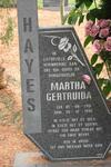 HAYES Martha Gertruida 1916-1995